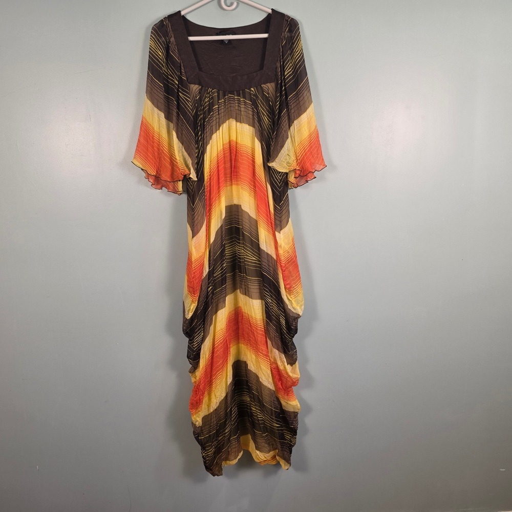 bebe Multicolor Ombre Chevron Maxi Dress